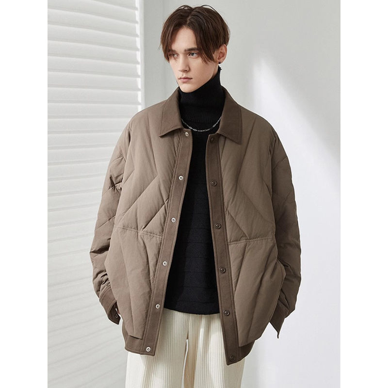 2023新款轻薄羽绒服男士外套冬季潮流牌男装加厚保暖短款面包服男