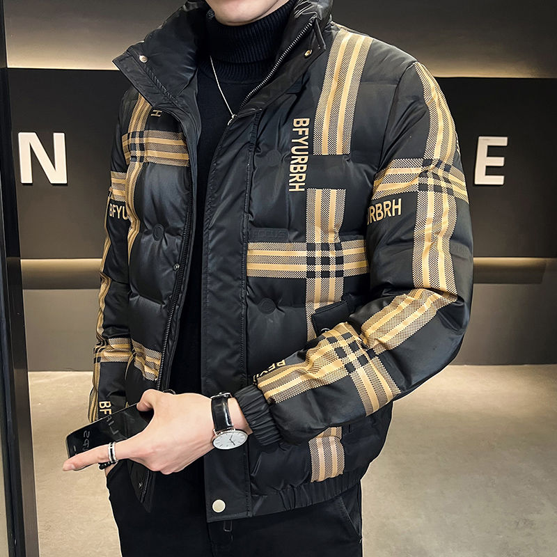 2023年冬季新款男士羽绒服韩版休闲立领免洗短款男装羽绒服外套