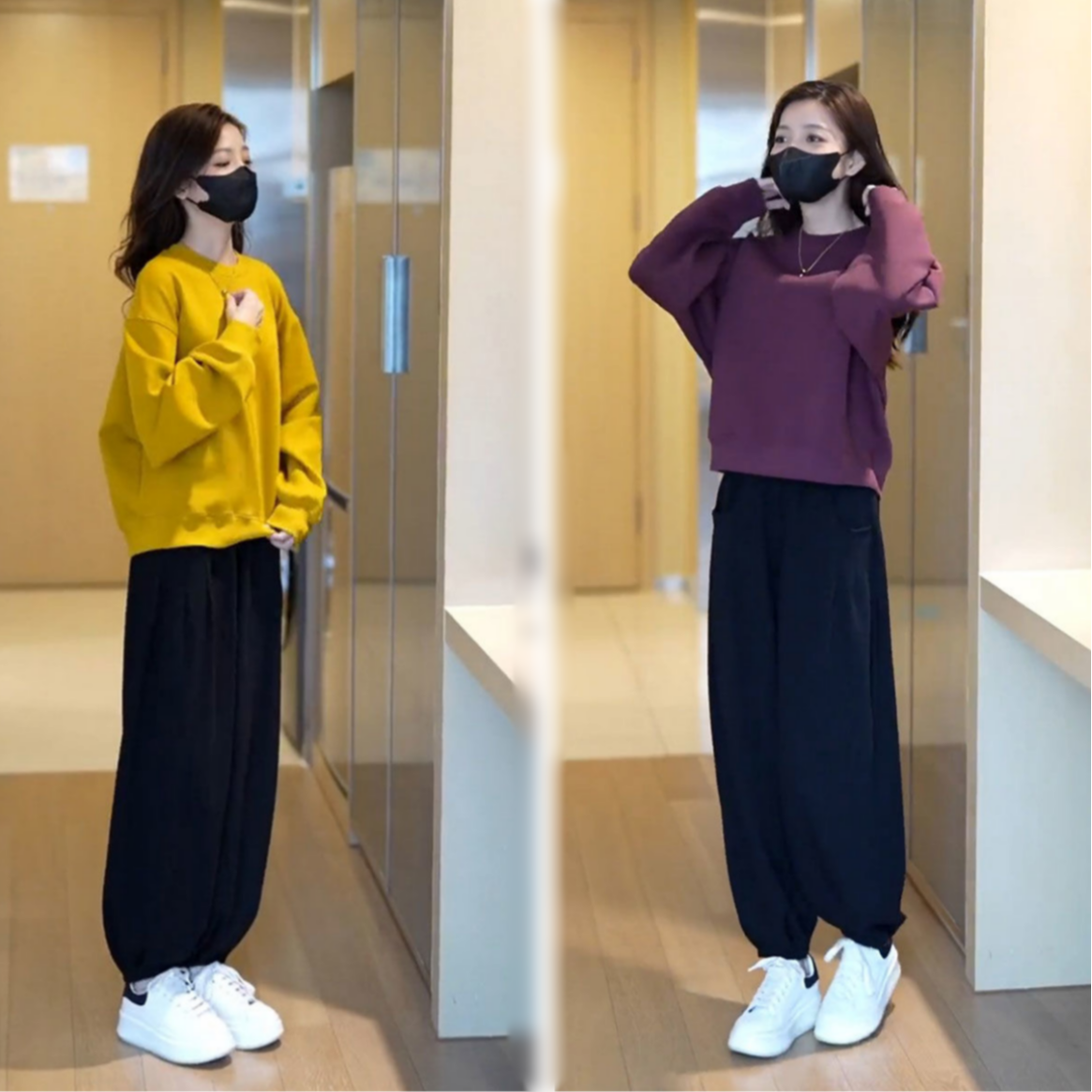 【上衣+裤子一整套】纯棉休闲风运动套装女2025春秋宽松时尚两件套