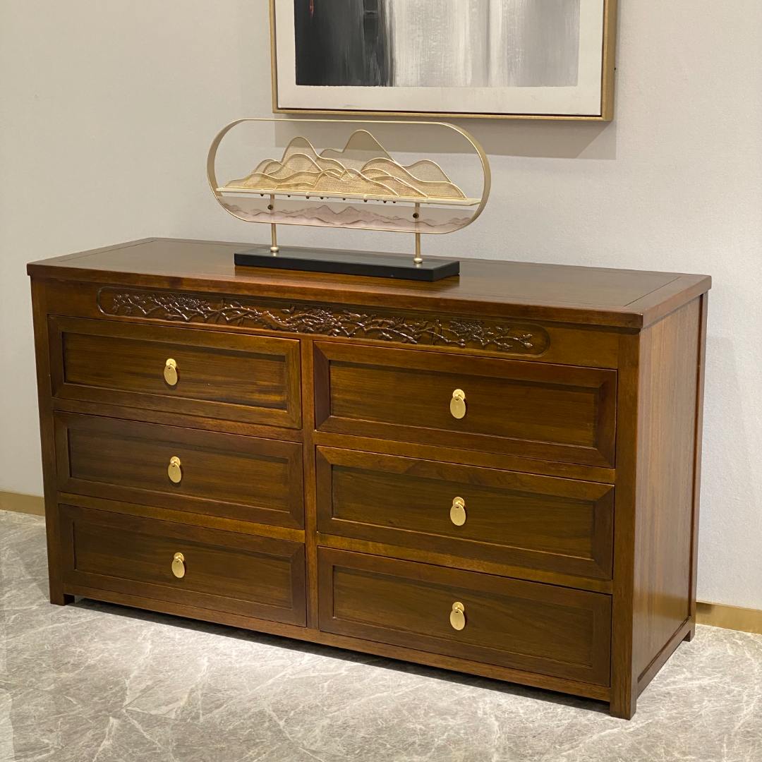 堂哥唯唯推荐-喜上眉梢横向六斗柜 尺寸:138*46*78