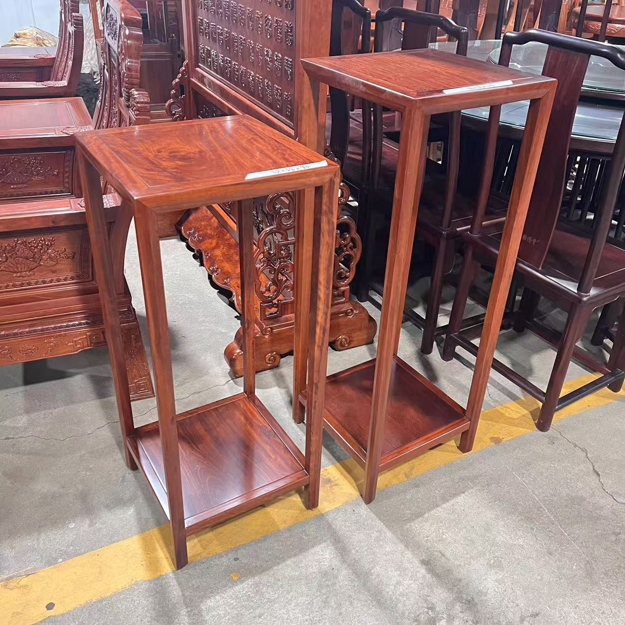 雍博堂推荐-歌宋高花几花架高几客厅家用方几 尺寸:38*38*103/90