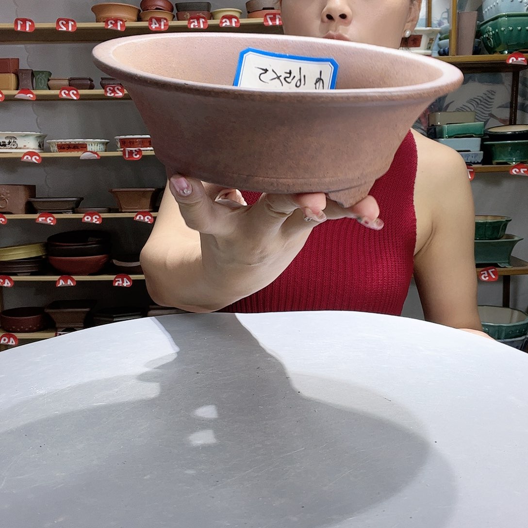 紫砂花盆柴烧圆盆大