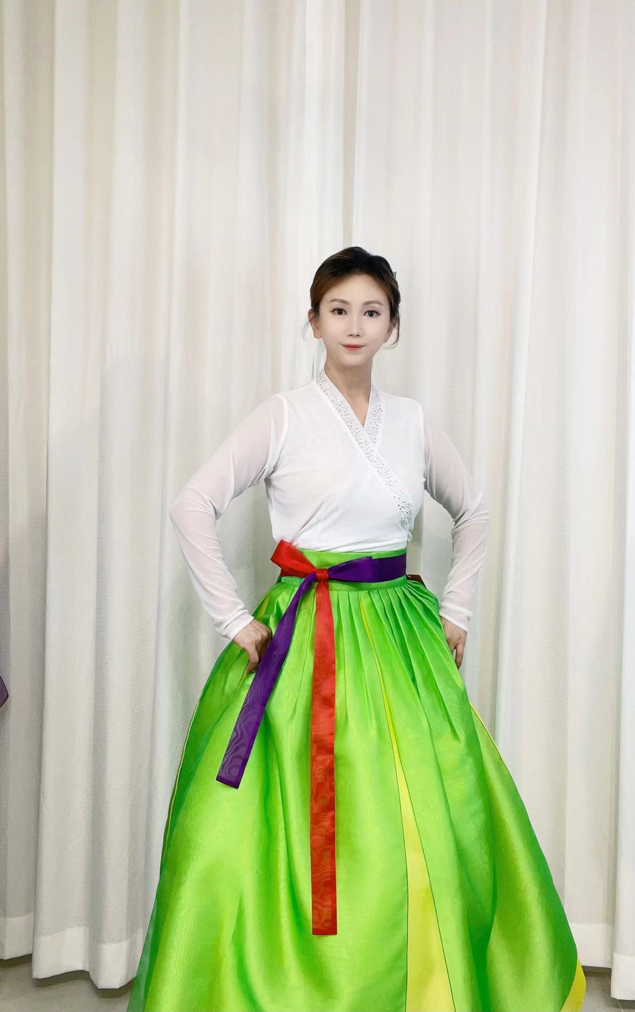 朝鲜族舞蹈裙练功裙民族风舞台飘逸