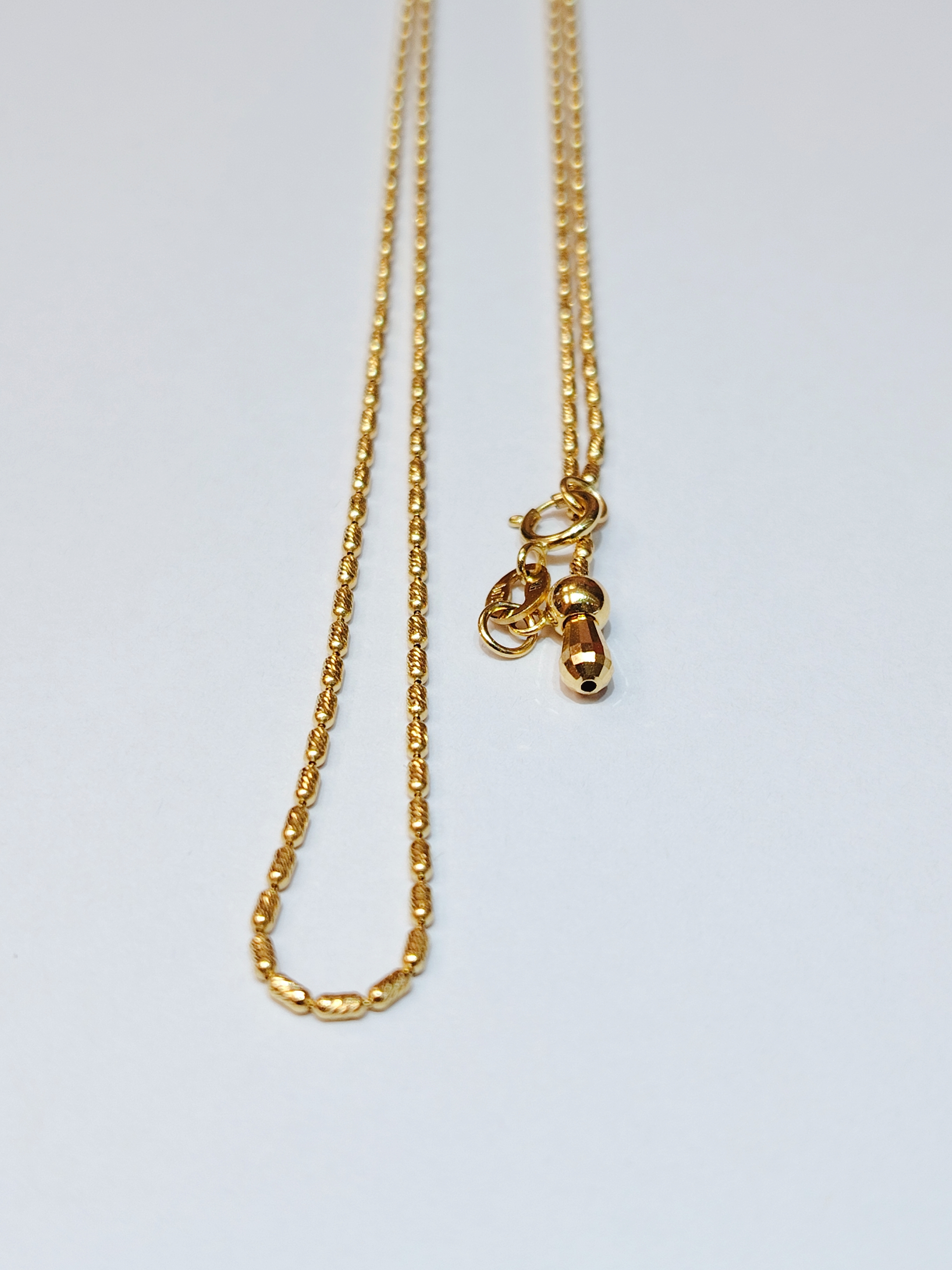 18K金浅金色星芒链单链50时尚百搭中古抽拉素链万能链可调节长链