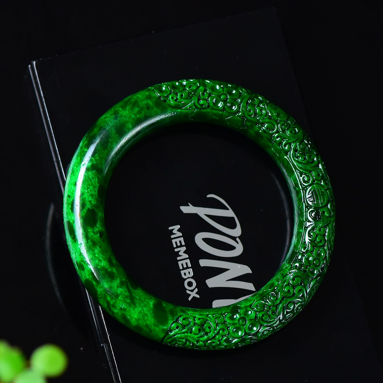 天然A货翡翠花青半山半水手镯圈口51