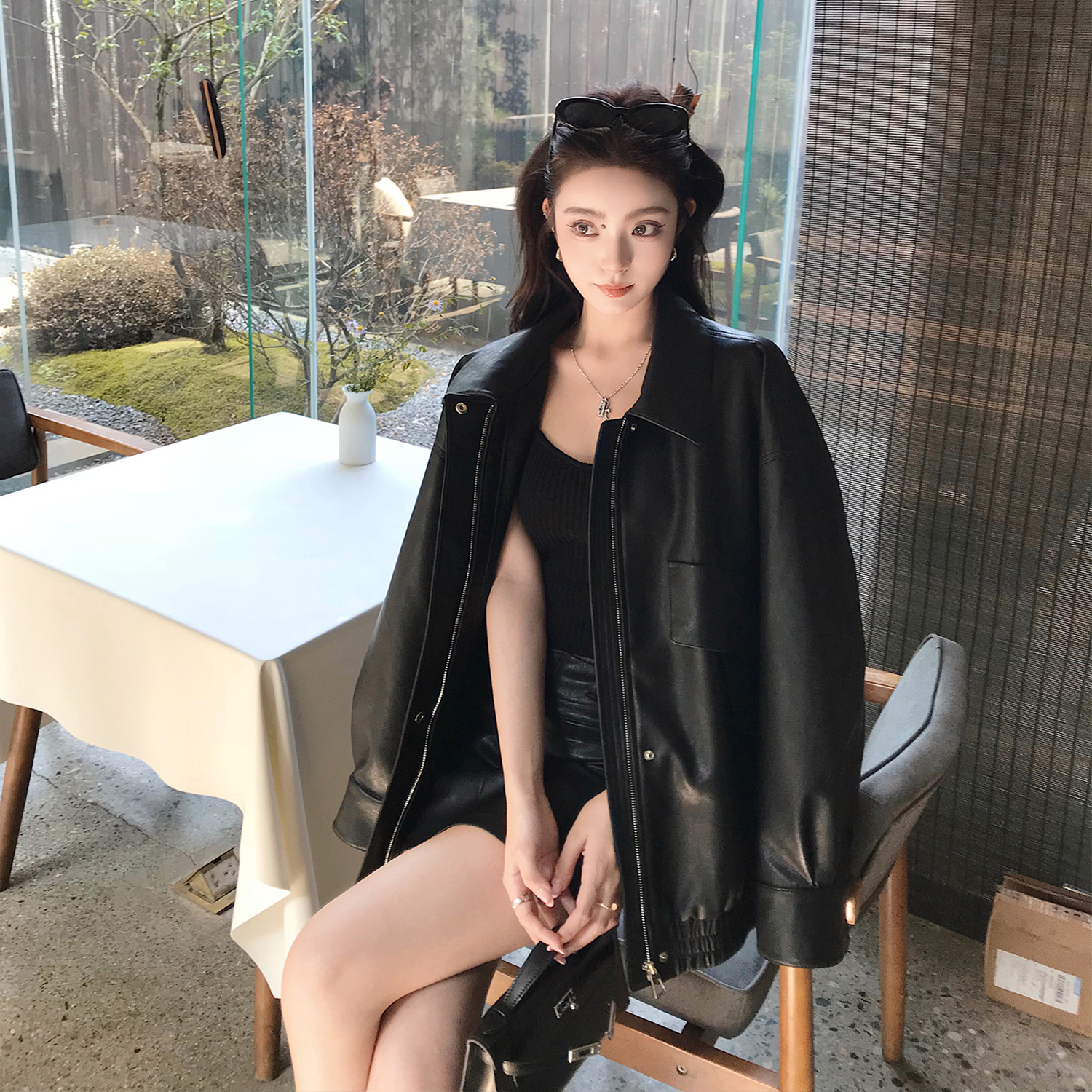 【LILYLIKES】定制環保PU高級质感绝绝子版型皮衣/短裙套装