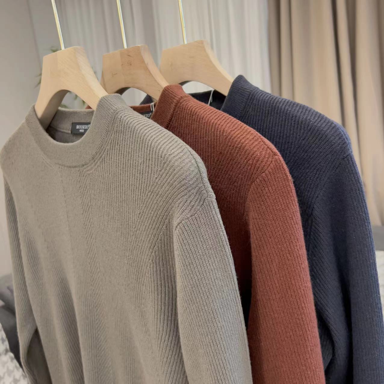 【美姐说】男士半高领针织衫6016