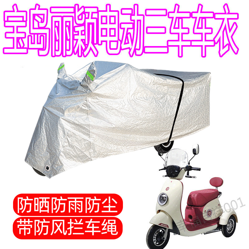 适用宝岛丽颖电动三轮车防雨罩加厚防水雪雨披遮雨防雪防晒车衣罩
