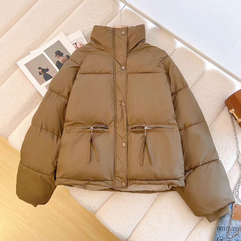 (51-60)冬新款时尚短款面包服女装小个子洋气休闲连帽棉服