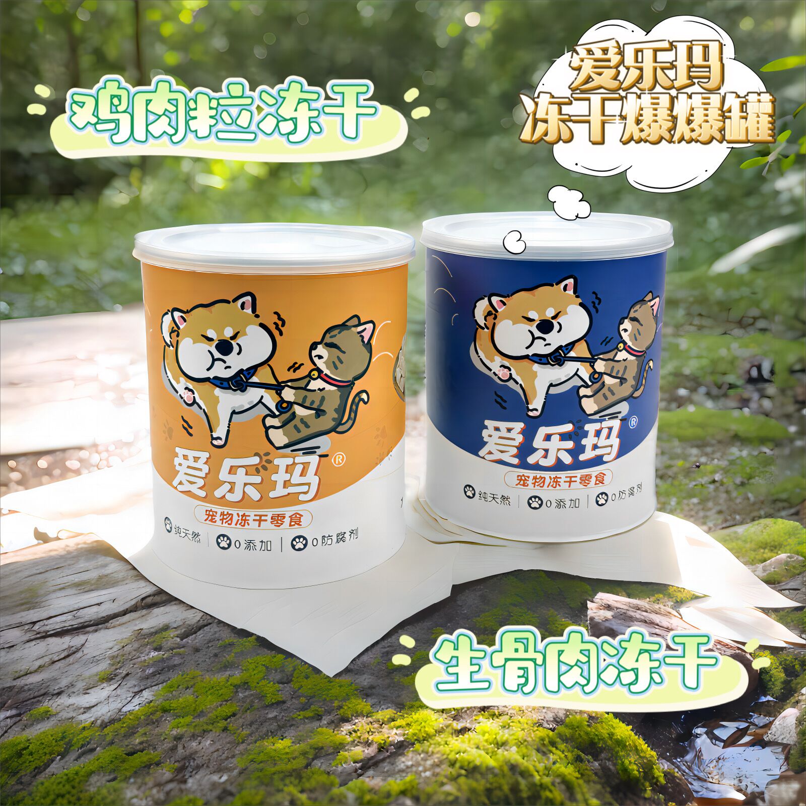 爱乐玛宠物冻干零食鸡肉粒鸭肉粒冻干生骨肉训练膳食狗粮伴侣