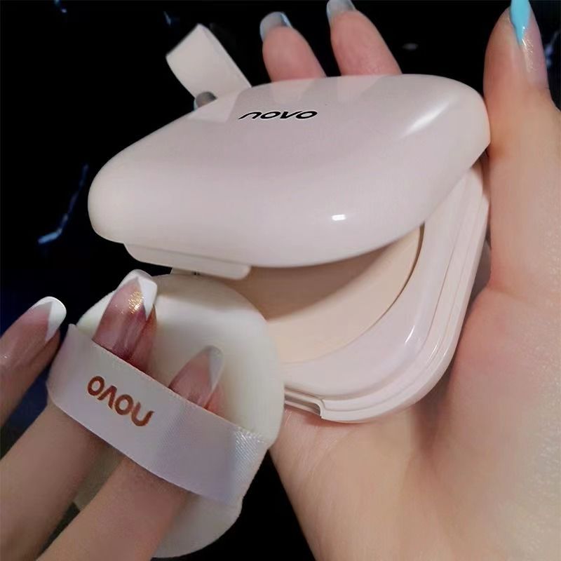novo5440粉饼补妆不脱妆遮盖斑点不卡粉干湿两用哑光24小时防汗