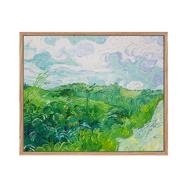 《绿色麦田》梵高名作博物馆级复刻版画餐厅卧室装饰画油画实木框