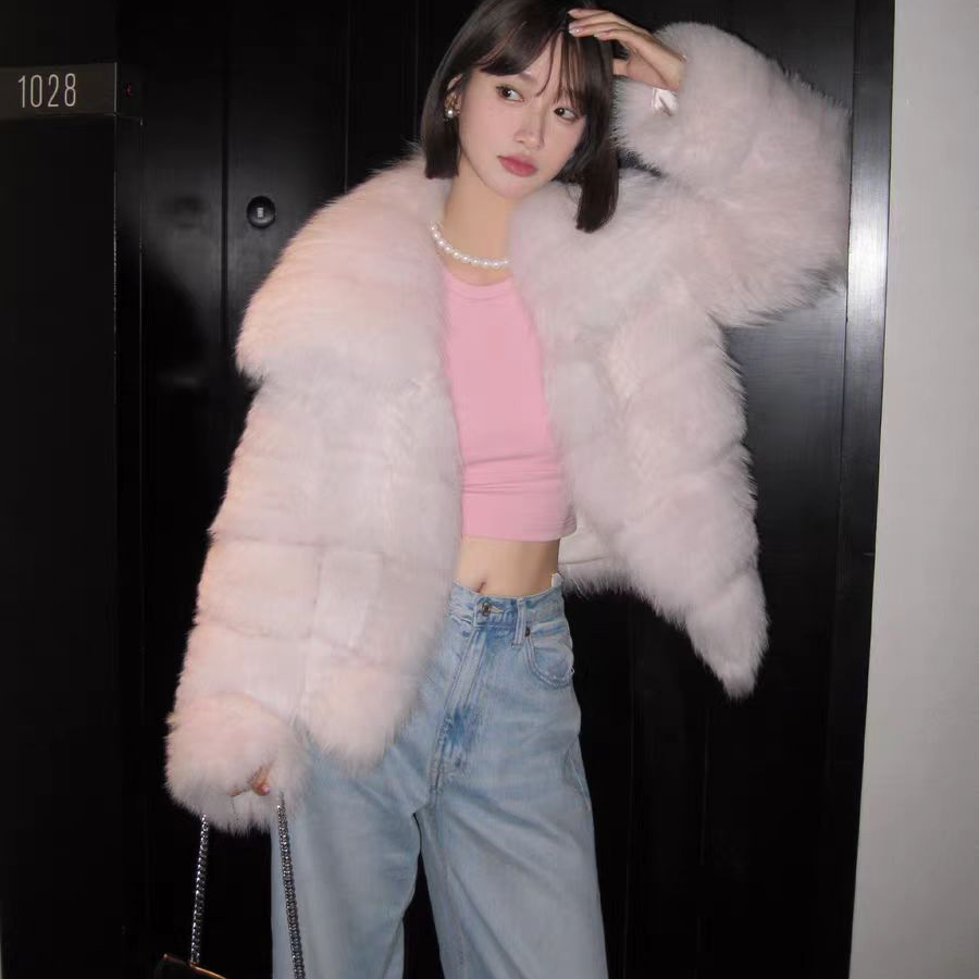【安卡家】2024【爱丽丝梦游仙境】狐狸毛车条翻领皮草外套
