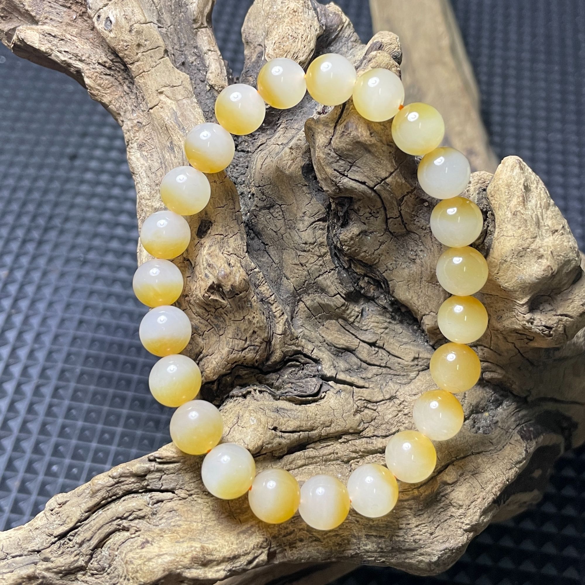 新疆和田玉糖白一线天聚宝盆手串玉手串单圈