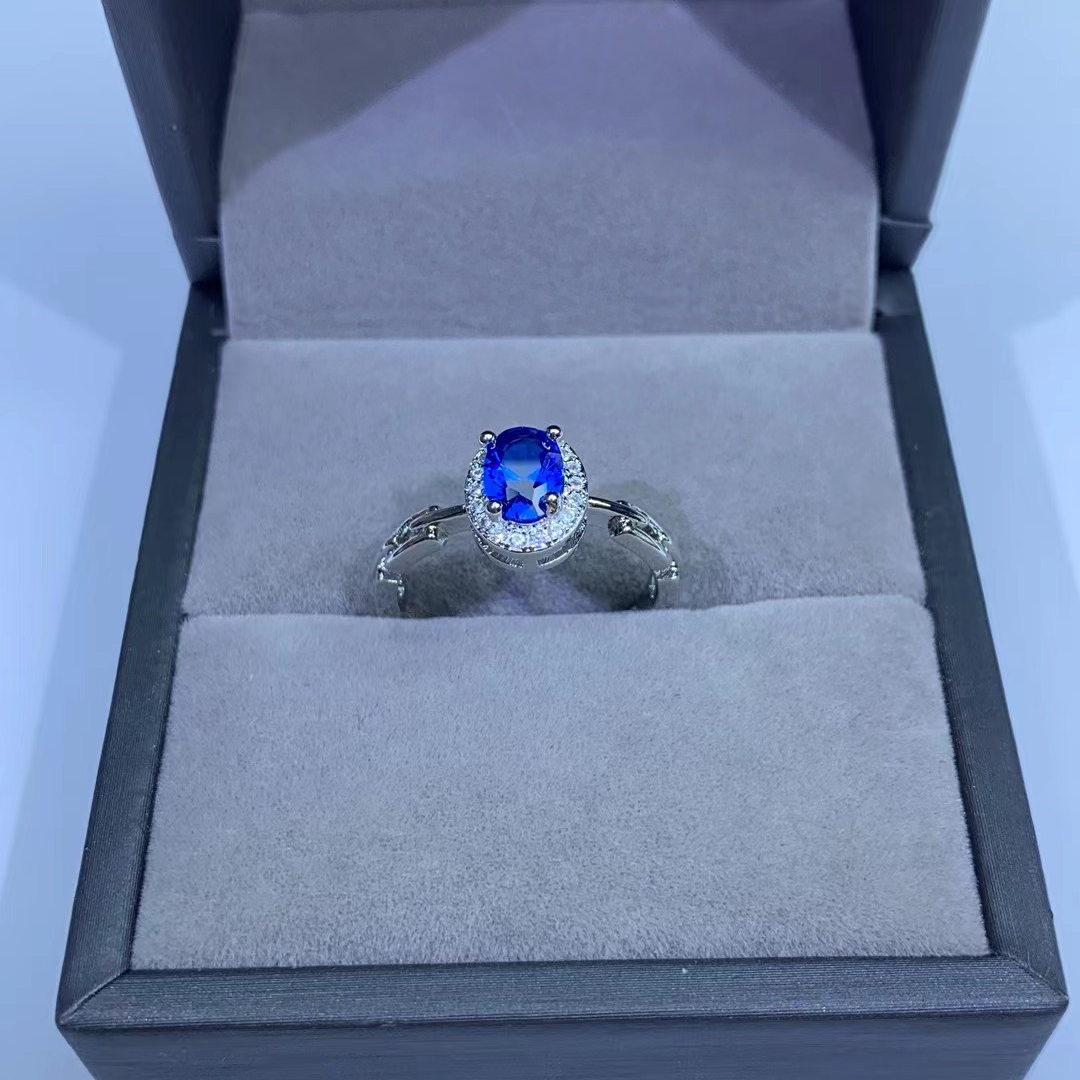 戒指 【石彩矿业】蓝色戒指-D314