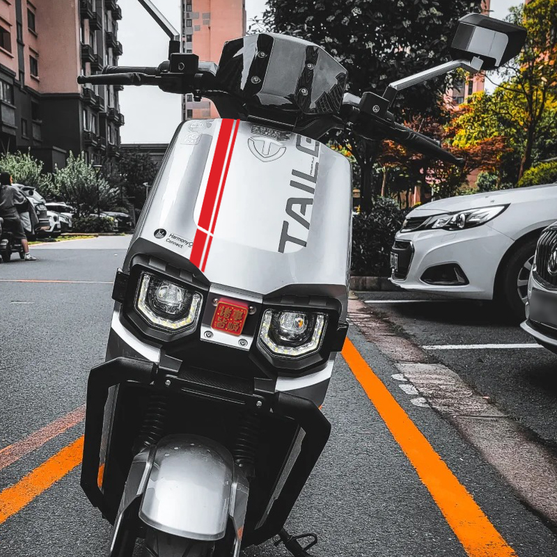 适用台铃苍穹车头拉花反光贴纸平安喜乐3D立体车贴吉祥可爱装饰品