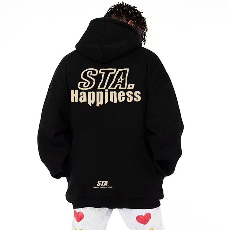 STA. SRXRMD潮牌重磅下坠星印花连帽卫衣男女秋宽松百搭情侣上衣