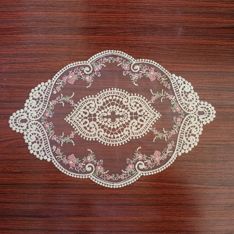 复古蕾丝桌布圆桌垫手工盖巾桌布茶几布圆形盖布钩花装饰垫