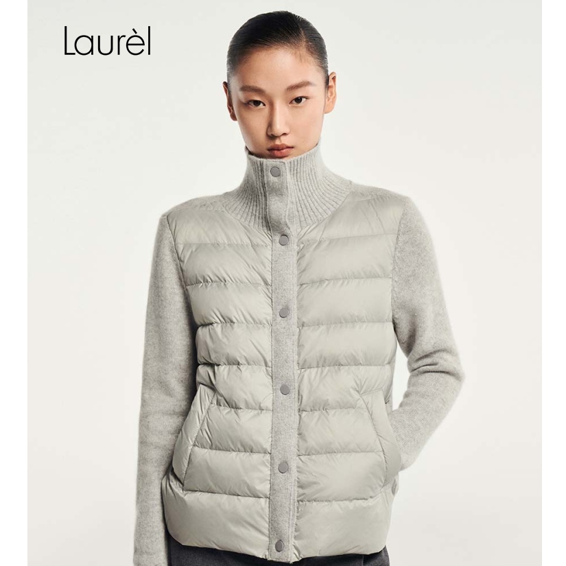 Laurel秋冬新款高领长袖拼接式针织羽绒女LWL344L02900