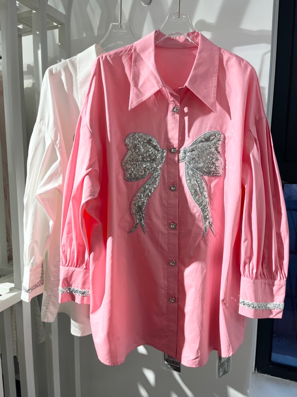 Anyspoor春秋棉衬衫翻领蝴蝶结83C204