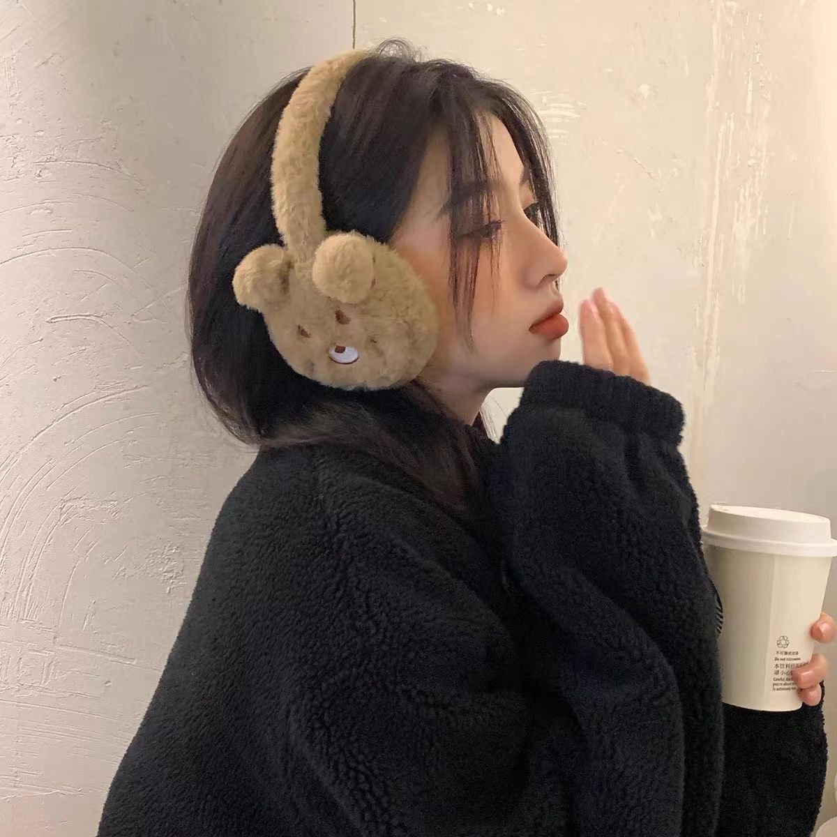 2023秋冬新款耳罩可爱卡通毛绒防风头箍耳套骑行防寒防冻学生耳套