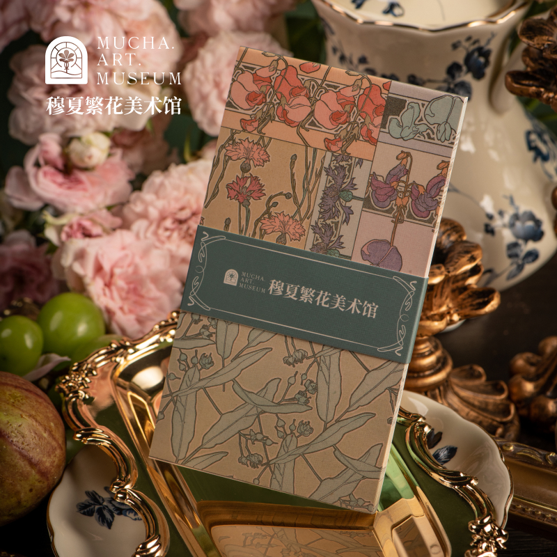穆夏繁花美术馆随身携带创意便签本1套6款记事本笔记本送同学朋友