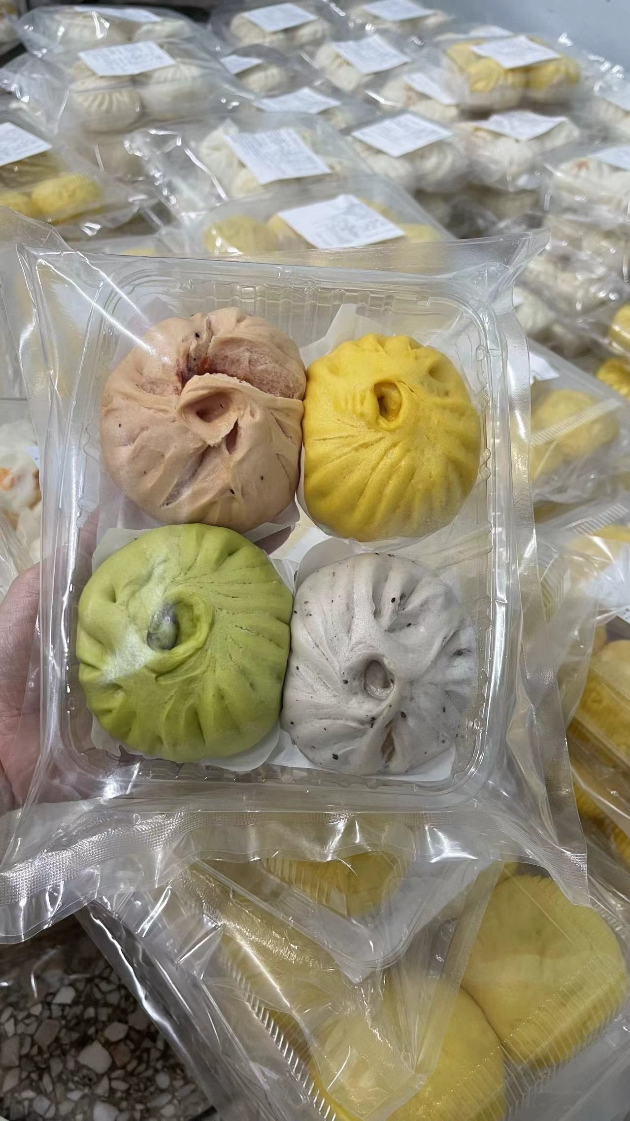 【潮汕纯手工包】果蔬鸟蛋叉烧包一包550g 到手4个