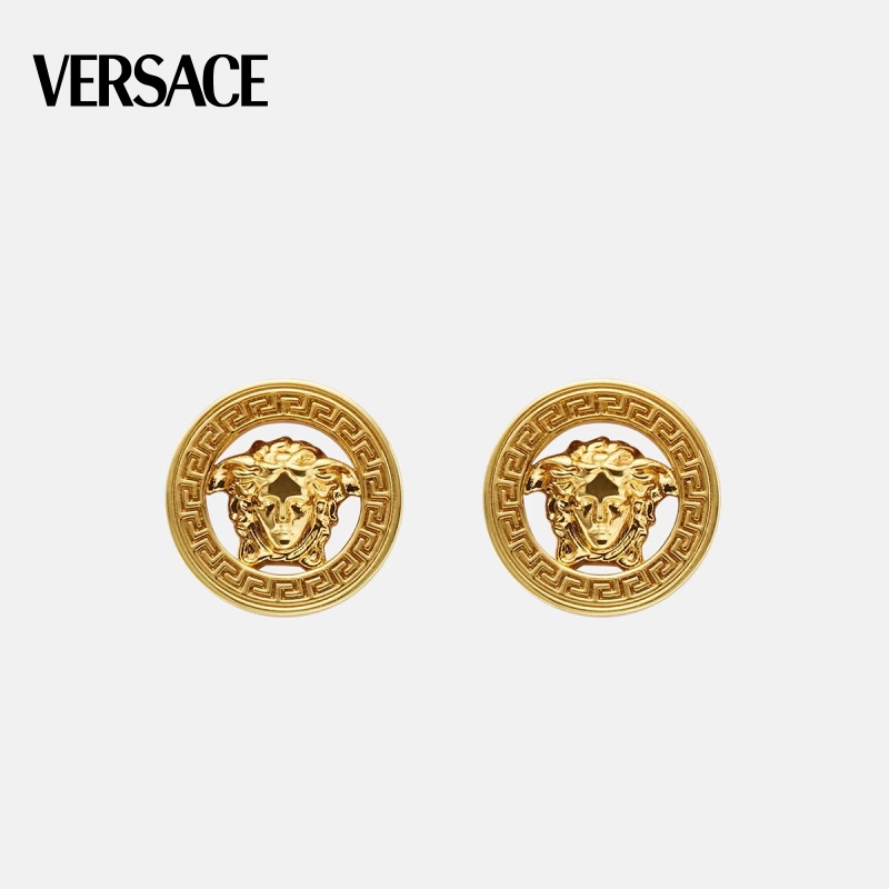 VERSACE/范思哲 Medusa '95铆钉耳钉时尚美杜莎精致双色情侣