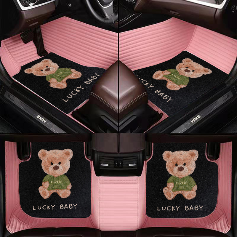 卡通汽车脚垫可爱女专用于大众奔驰宝马奥迪特斯拉本田比亚迪丰田