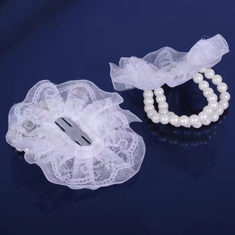 新娘手腕花珍珠韩式婚礼舞蹈表演仿真手工DIY白色伴娘姐妹手花