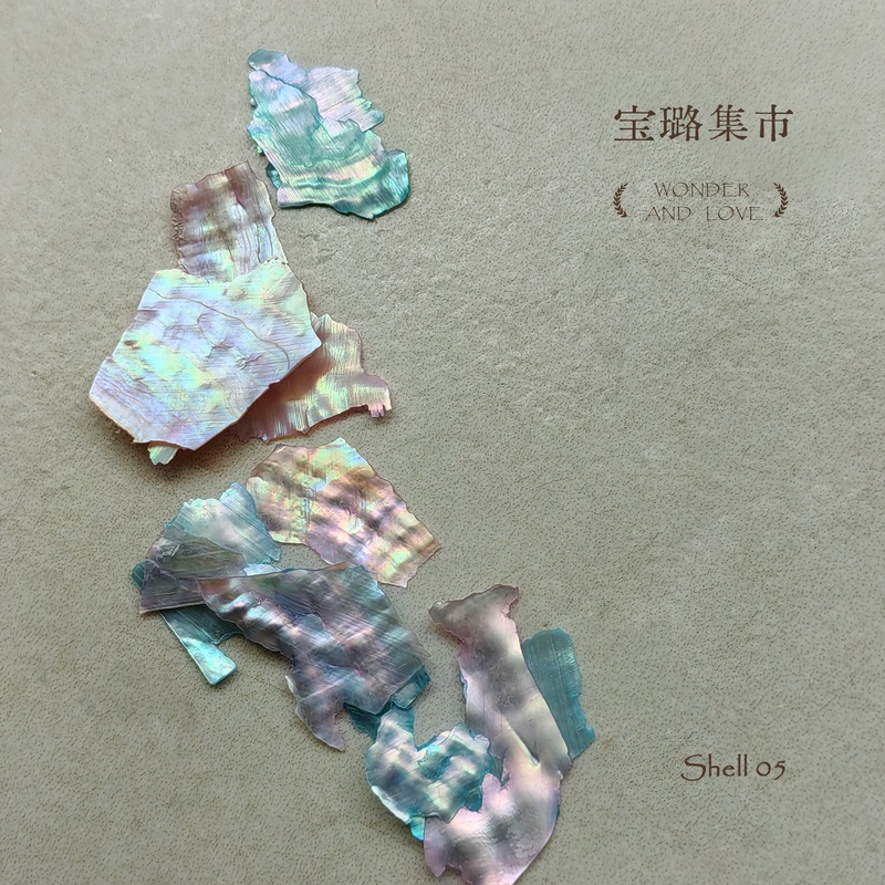Bouvo Nail 宝璐天然彩色不规则超薄幻彩贝壳05 美甲饰品素材