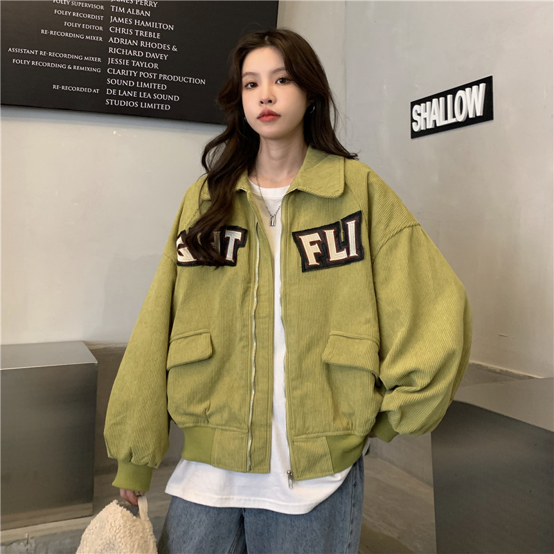 【尤野】棒球服女ins潮工装灯芯绒宽松宽松POLO洋气休闲棒球服美式