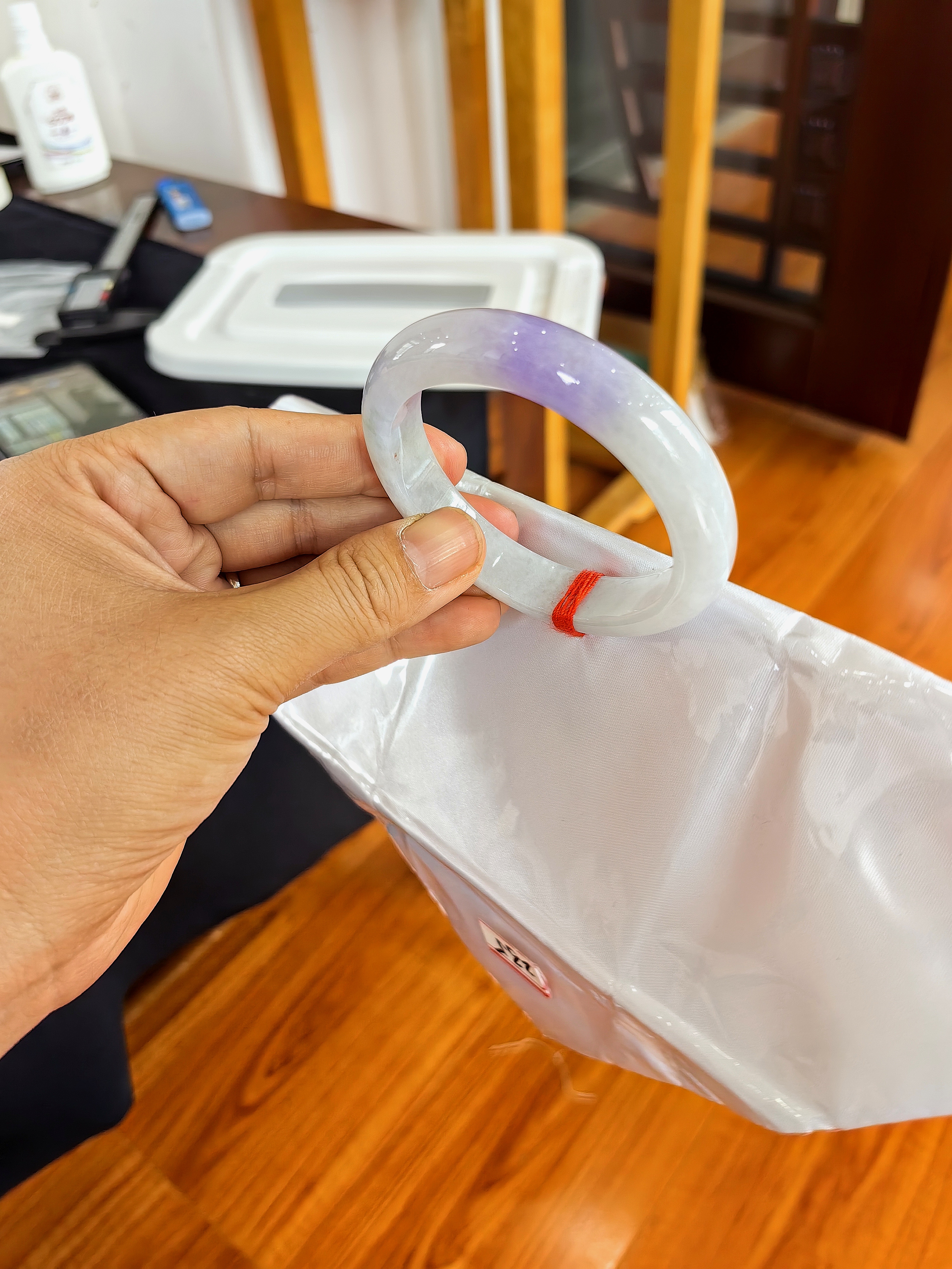 天然缅甸翡翠紫罗兰手镯