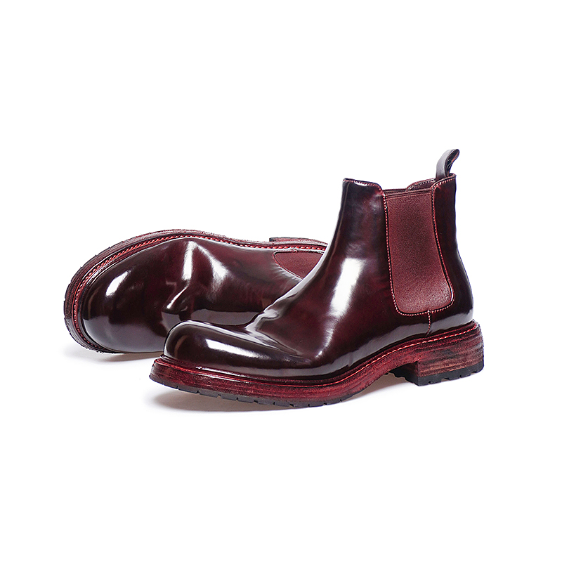 Bruce payne水洗马臀皮固特异Vibram比桑德皮底皇室圆头切尔西靴