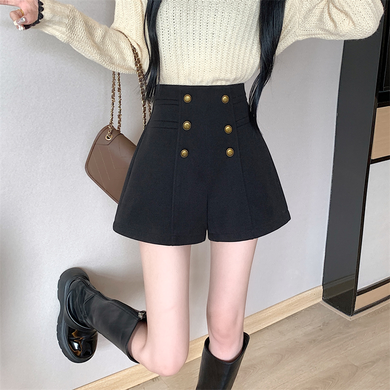 百搭显瘦西装短裤女韩版外穿双排扣宽松休闲裤靴裤潮搭A字阔腿裤