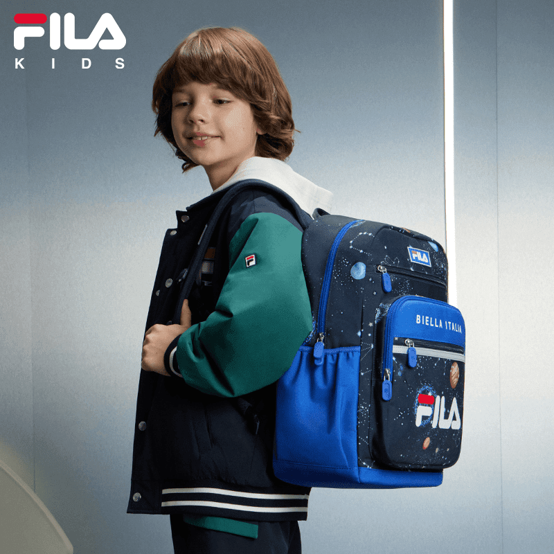 FILA斐乐儿童3D护脊减负减压大容量学生轻便双肩书包K58B311104P