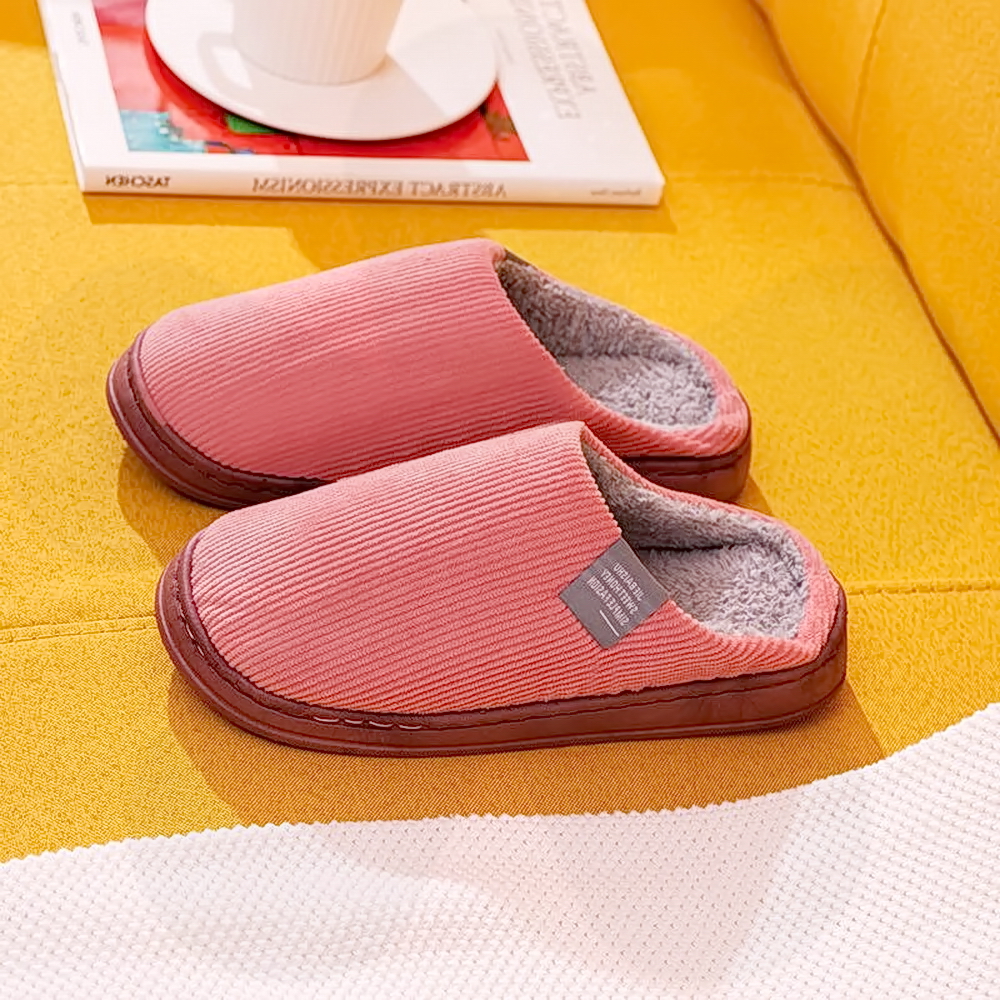 月子保暖防滑毛绒家棉拖鞋女秋冬季情侣居家用室内居男冬天棉拖鞋