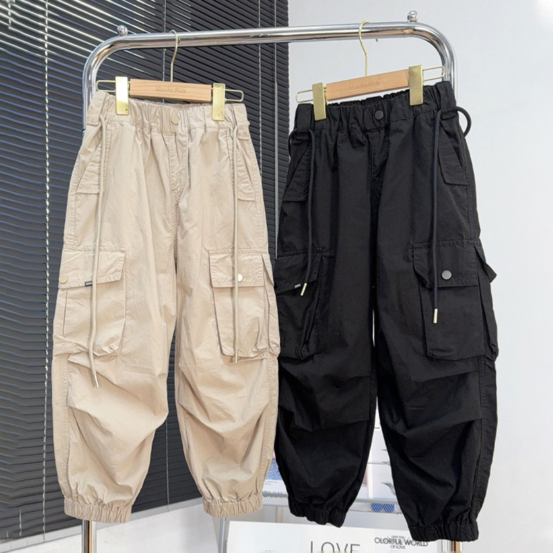 男童工装裤2025春夏薄款裤子韩版中大童宽松休闲裤儿童透气长裤潮