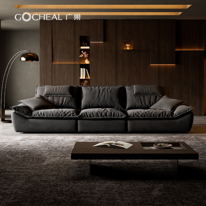 广巢 奥克兰帆船沙发大坐深意式极简客厅高端客厅直排布艺沙发