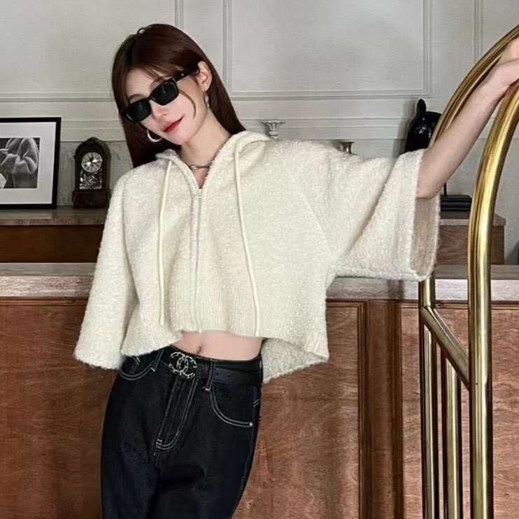 99新 DIOR/迪奥 亿颗潮奢  纯色大印花连帽羊毛针织衫 K70