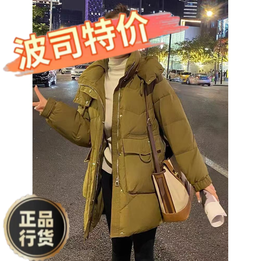 新款爆款休闲时尚中长款新款羽绒棉服女小个子加厚时