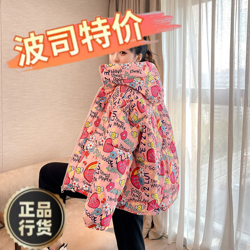 新款爆款棉服女短款学生棉袄卡哇伊印花宽松加厚面包