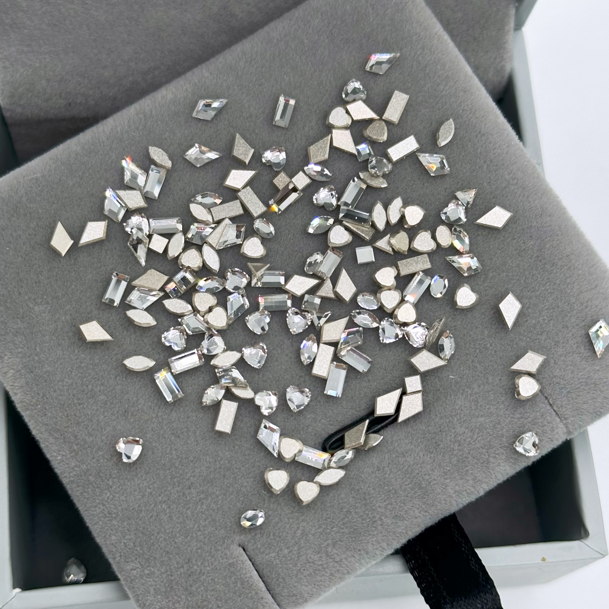 【仿华迷你平底异形钻】倒边超闪高品质异形彩色粉色香槟色平底钻