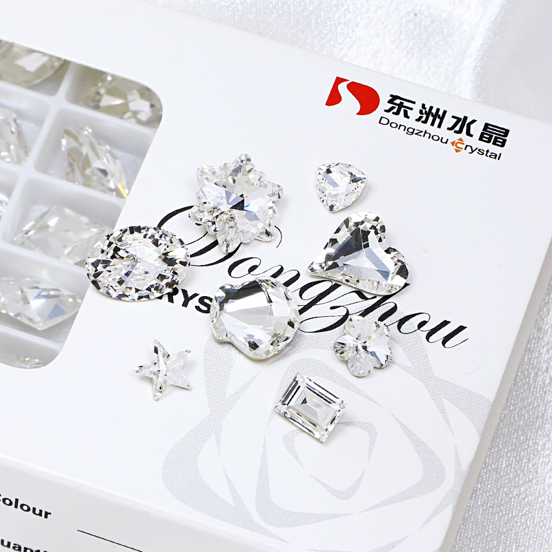 【东洲水晶白色大合集】美甲钻爆闪尖底钻高质量超闪百搭美甲钻