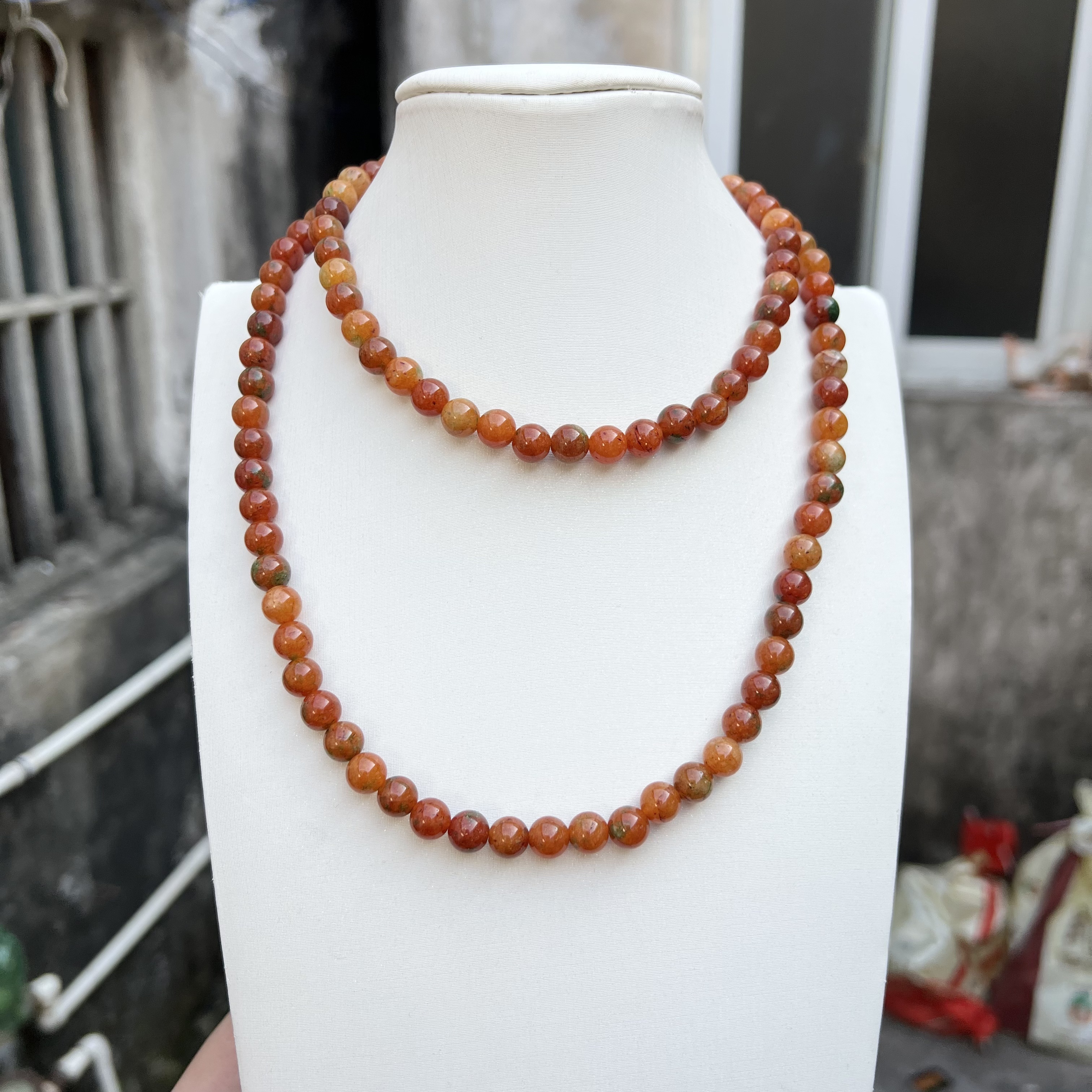 A681鸡油黄皮108颗卡8mm手串项链百搭时尚