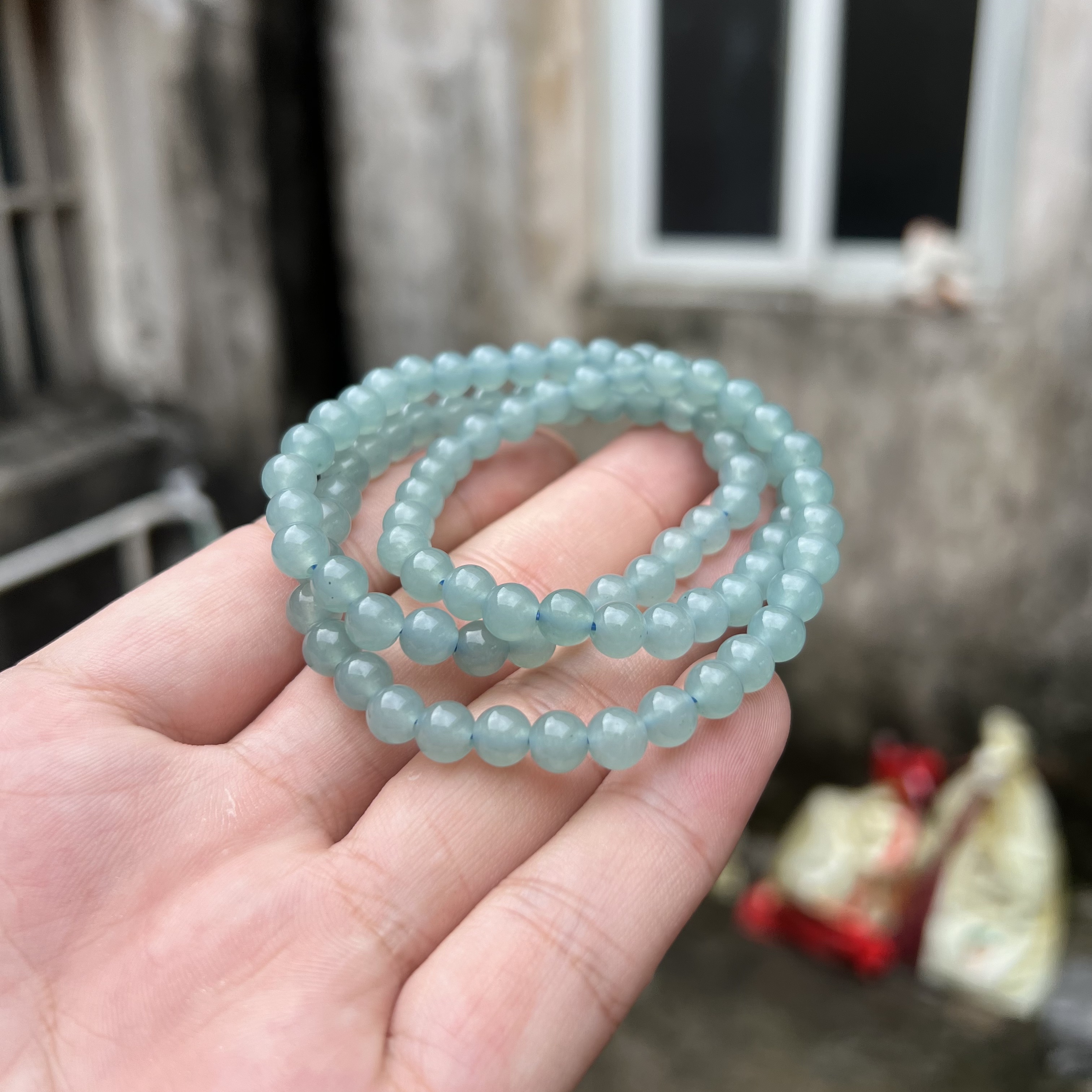 A508 蓝水多圈卡6mm手串项链国风