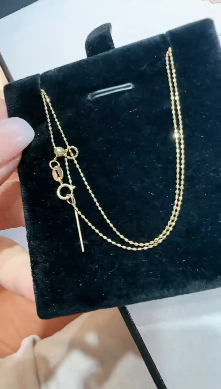 【闪购商品】18K金项链针式珠珠链