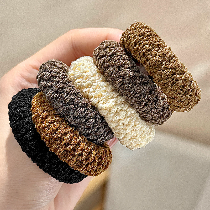 奶咖色加粗高马尾发绳女扎头发高弹力耐用头绳发圈橡皮筋头饰皮套