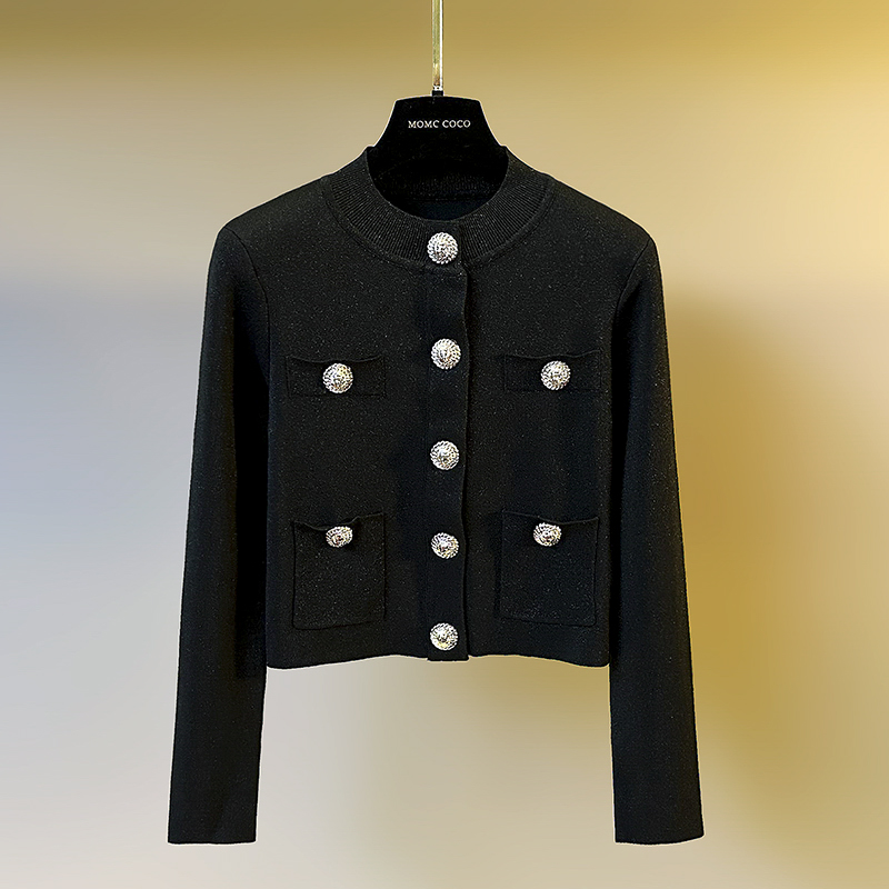 星河璀璨~法式气质小香风秋季针织开衫短外套女时尚百搭修身上衣