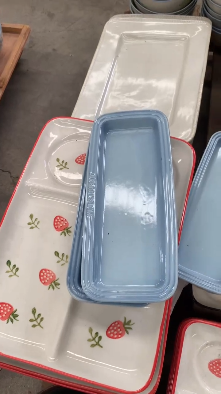 【闪购商品】陶瓷盘微瑕 2只装蓝色寿司盘